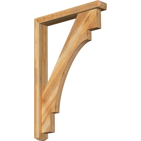 Ekena Millwork Merced Craftsman Rough Sawn Bracket w/ Offset Brace, Western Red Cedar, 4"W x 26"D x 38"H BKT0402X26X38MRC04RWR - main